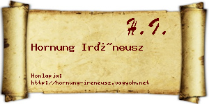 Hornung Iréneusz névjegykártya